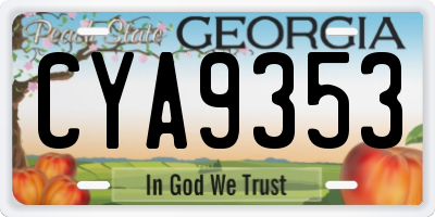 GA license plate CYA9353
