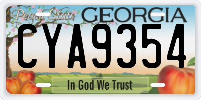 GA license plate CYA9354
