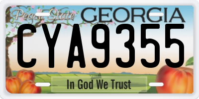 GA license plate CYA9355
