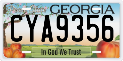GA license plate CYA9356
