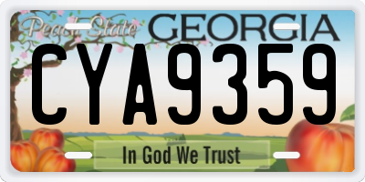 GA license plate CYA9359