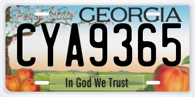 GA license plate CYA9365