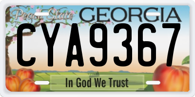 GA license plate CYA9367