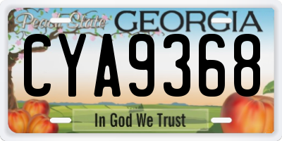GA license plate CYA9368