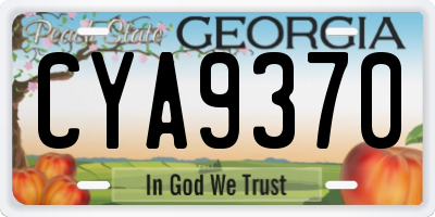 GA license plate CYA9370