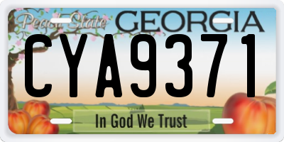 GA license plate CYA9371
