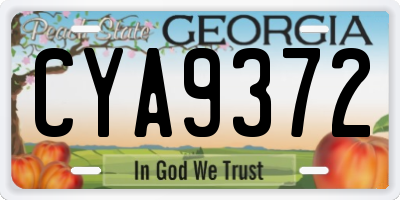 GA license plate CYA9372