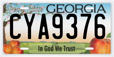 GA license plate CYA9376
