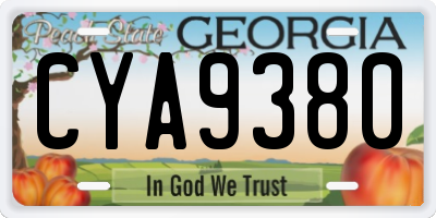 GA license plate CYA9380