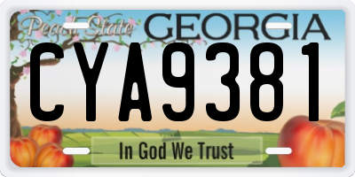 GA license plate CYA9381