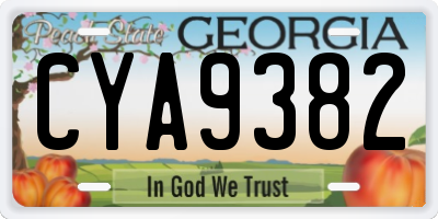 GA license plate CYA9382