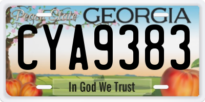 GA license plate CYA9383