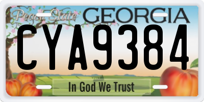 GA license plate CYA9384