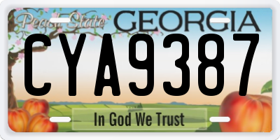 GA license plate CYA9387