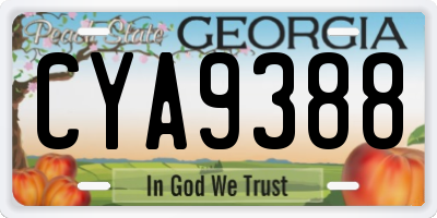 GA license plate CYA9388