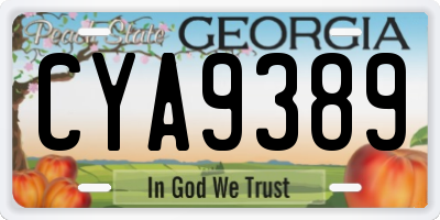 GA license plate CYA9389