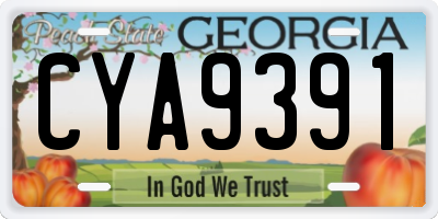 GA license plate CYA9391