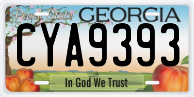 GA license plate CYA9393