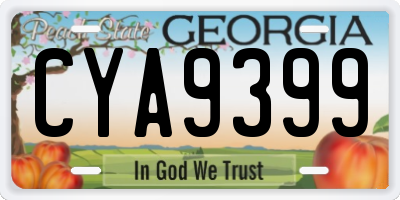 GA license plate CYA9399