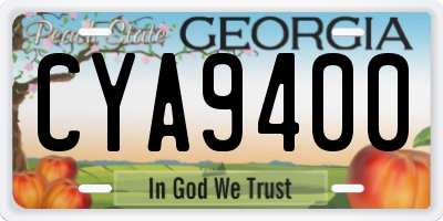 GA license plate CYA9400