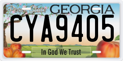 GA license plate CYA9405