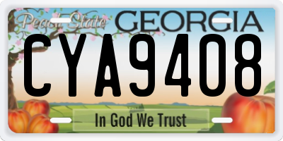 GA license plate CYA9408