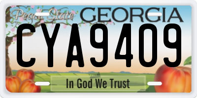GA license plate CYA9409