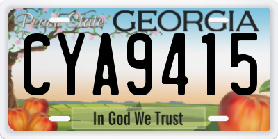 GA license plate CYA9415