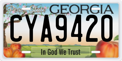 GA license plate CYA9420