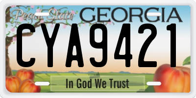 GA license plate CYA9421
