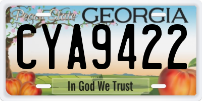 GA license plate CYA9422