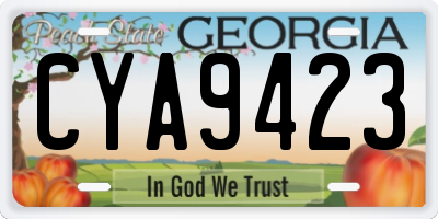 GA license plate CYA9423