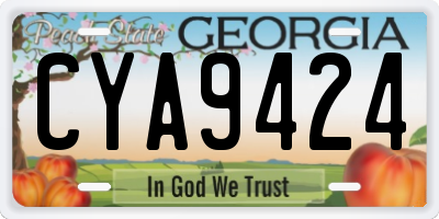 GA license plate CYA9424