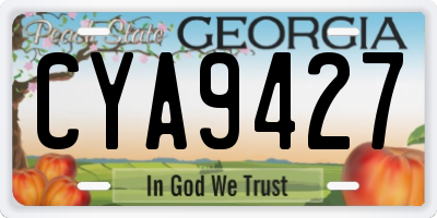 GA license plate CYA9427