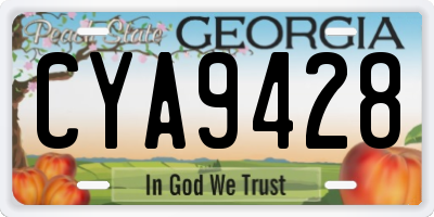 GA license plate CYA9428