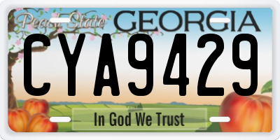 GA license plate CYA9429