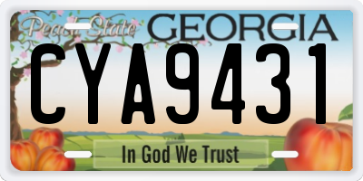 GA license plate CYA9431