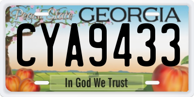 GA license plate CYA9433