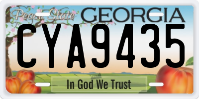 GA license plate CYA9435