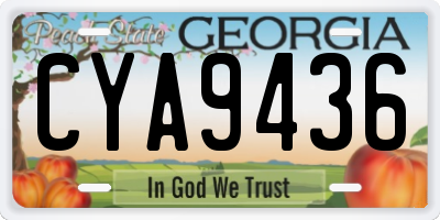 GA license plate CYA9436