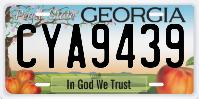 GA license plate CYA9439