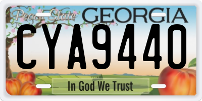 GA license plate CYA9440