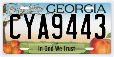 GA license plate CYA9443