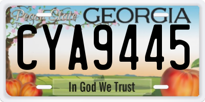 GA license plate CYA9445