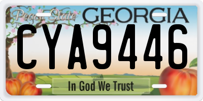 GA license plate CYA9446