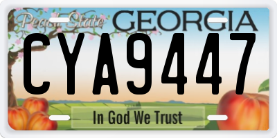 GA license plate CYA9447
