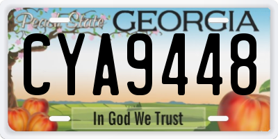 GA license plate CYA9448
