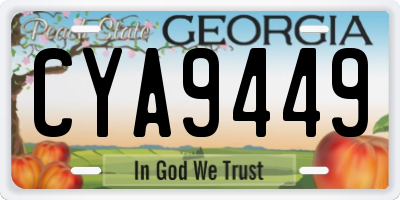 GA license plate CYA9449