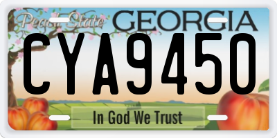 GA license plate CYA9450