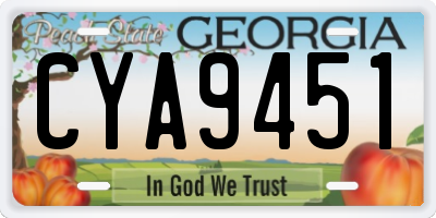 GA license plate CYA9451